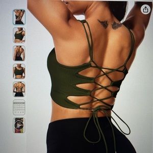YEOREO Strappy Criss
Cross Crop Sports Bra